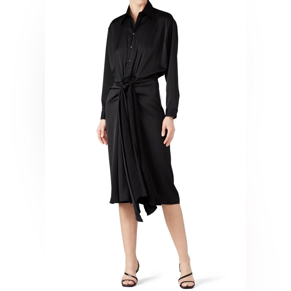 Tome Black Bow Front Shirtdress Size 4 US $495
